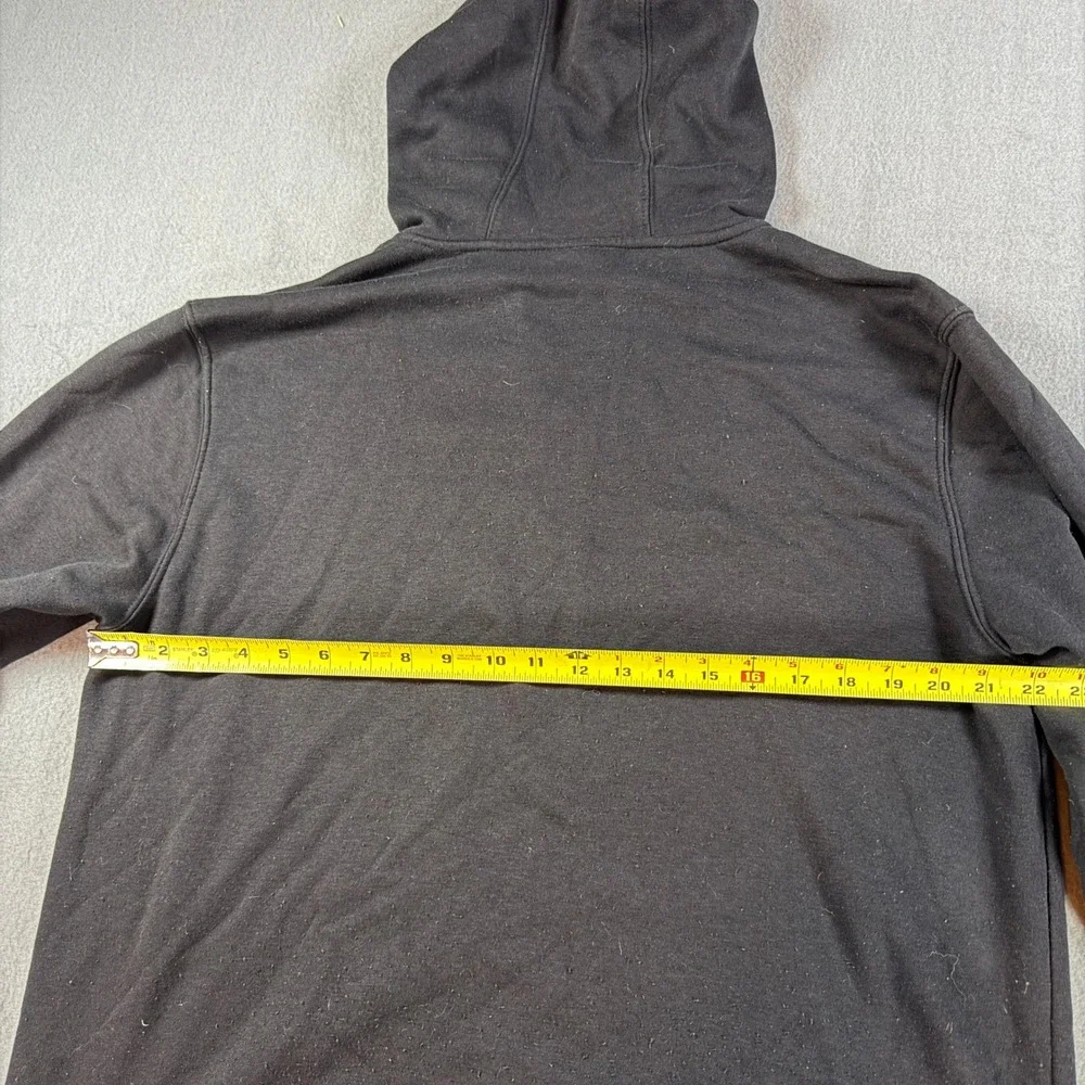 Quiksilver Mens Full Zip‎ Hoodie Black Fleece Logo Sweatshirt Large